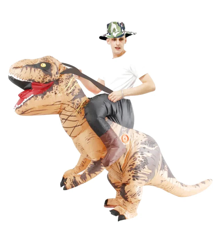 Disfraz Dinosaurio Hinchable Adulto Castaño